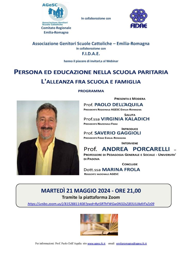  “PERSONA ED EDUCAZIONE NELLA SCUOLA PARITARIA, L'ALLEANZA FRA SCUOLA E FAMIGLIA”