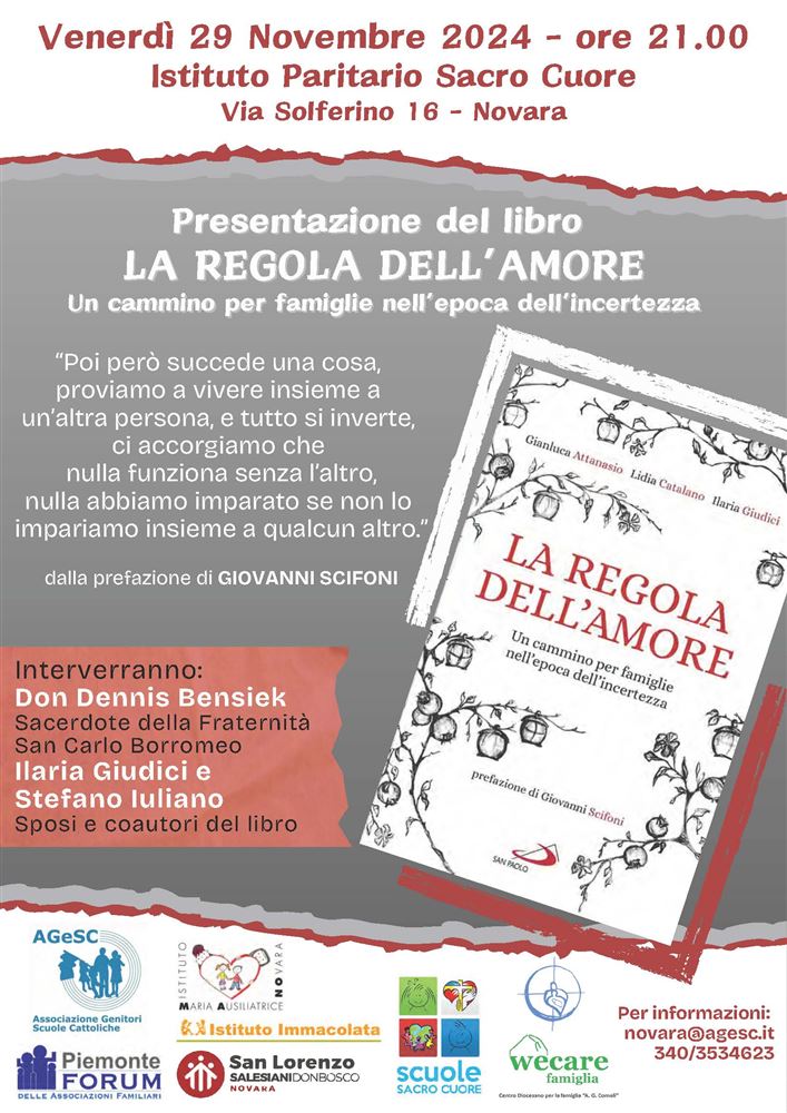 "LA REGOLA DELL'AMORE" un cammino per famiglie nell'epoca dell'incertezza 