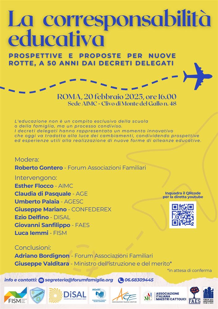 “La corresponsabilità educativa - prospettive e proposte per nuove rotte, a 50 anni dai decreti delegati”