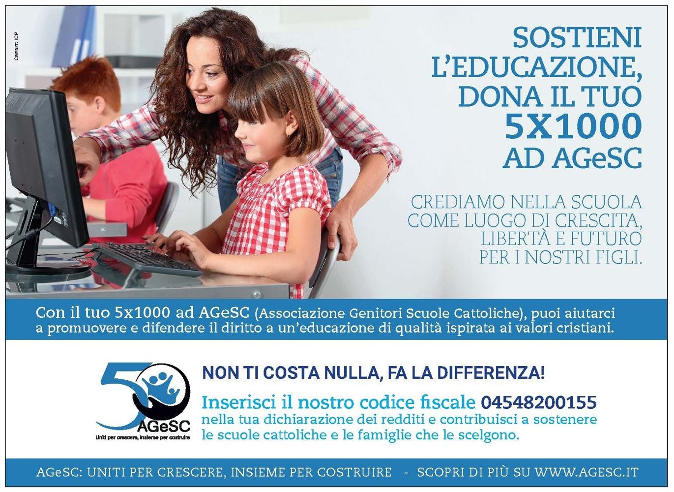 Sottoscrivi il tuo 5 per mille a favore dell'AGeSC